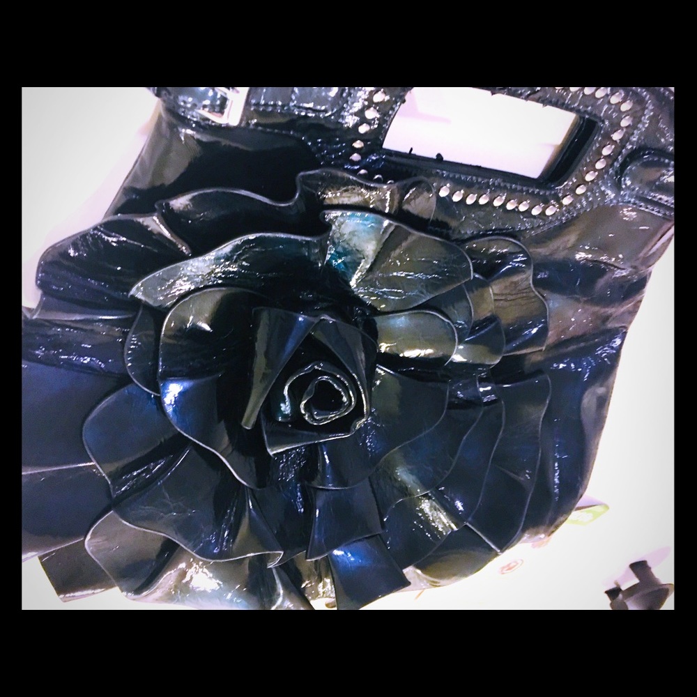 Beautiful teal blue flower bag purse